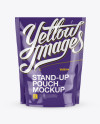 Download Glossy Stand-up Pouch Mockup - Front View in Pouch Mockups on Yellow Images Object Mockups