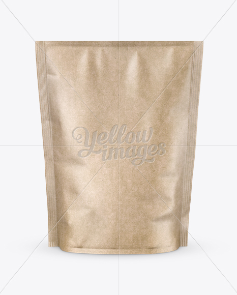 Download Kraft Paper Stand Up Pouch Mockup Front View In Pouch Mockups On Yellow Images Object Mockups Yellowimages Mockups