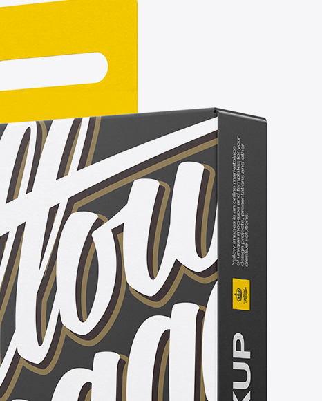 Carton Box Mockup - Halfside View on Yellow Images Object Mockups