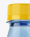 500ml Blue PET Water Bottle Mockup - Front View on Yellow Images Object