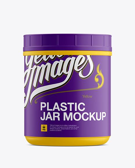 Matte Plastic Jar Mockup   Front View PSD #2