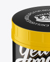 Glossy Plastic Jar Mockup - Front View (High-Angle Shot) in Jar Mockups on Yellow Images Object ...