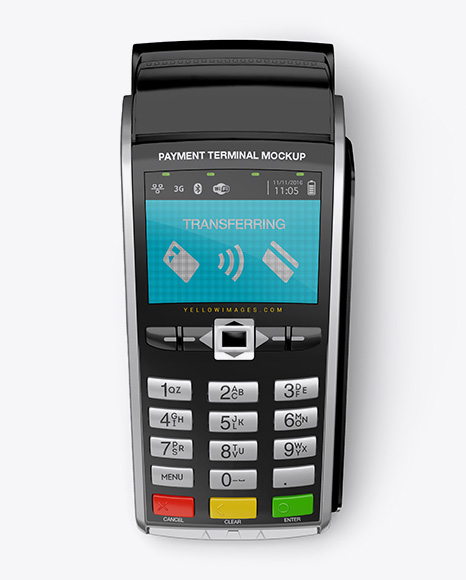 Payment Terminal w/ Label Mockup - Top View - Free Download Images High