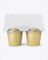 Pear Apple Sauce 4-6 Oz. Cups Mockup - Front View on Yellow Images