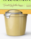 Pear Apple Sauce 4-6 Oz. Cups Mockup - Front View on Yellow Images