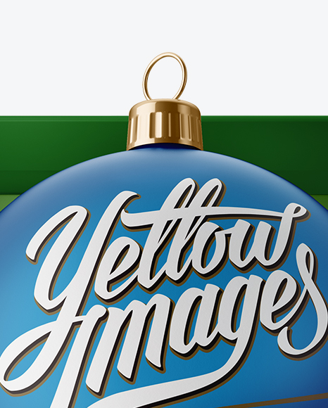 Matte Christmas Ball in Paper Box Mockup (High Angle Shot) PSD #2