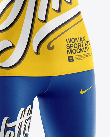 Download Women S Fitness Kit Mockup Halfside View In Apparel Mockups On Yellow Images Object Mockups