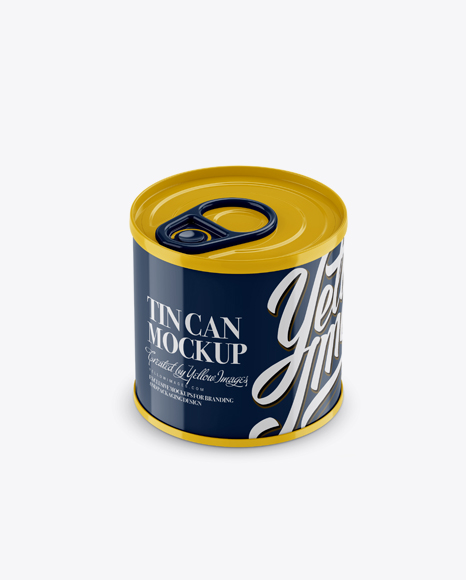 Download Tin Can Mockup (High-Angle Shot) in Can Mockups on Yellow Images Object Mockups