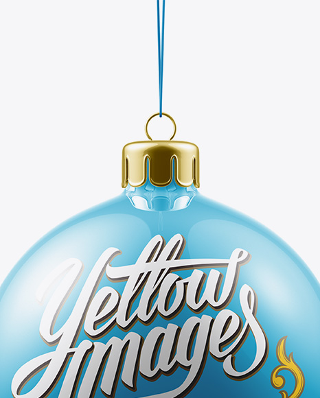 Glossy Christmas Ball Mockup Front View PSD #2