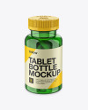 Download Green Pill Bottle Mockup (High-Angle Shot) in Bottle Mockups on Yellow Images Object Mockups