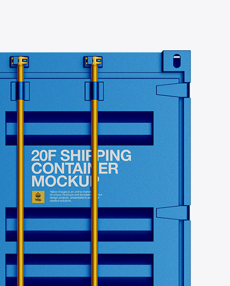 Download 20f Metallic Shipping Container Mockup Side View In Object Mockups On Yellow Images Object Mockups