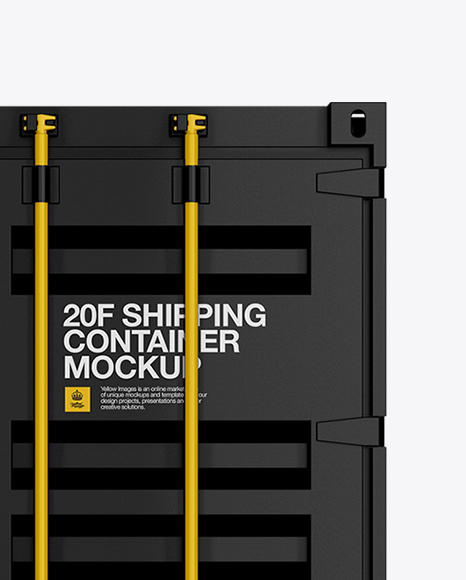 Download 20F Shipping Container Mockup - Side View in Object Mockups on Yellow Images Object Mockups