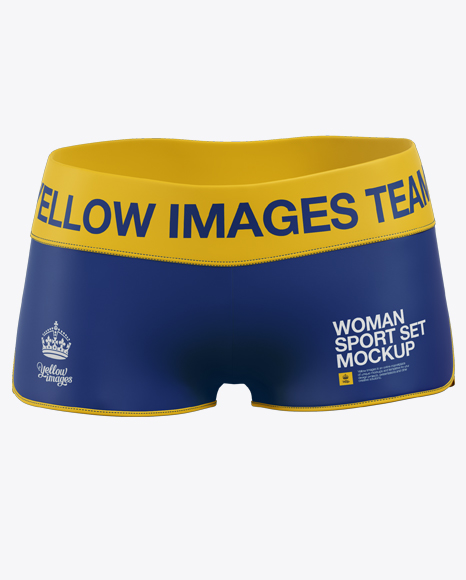 Women S Fitness Kit Mockup Front View In Apparel Mockups On Yellow Images Object Mockups