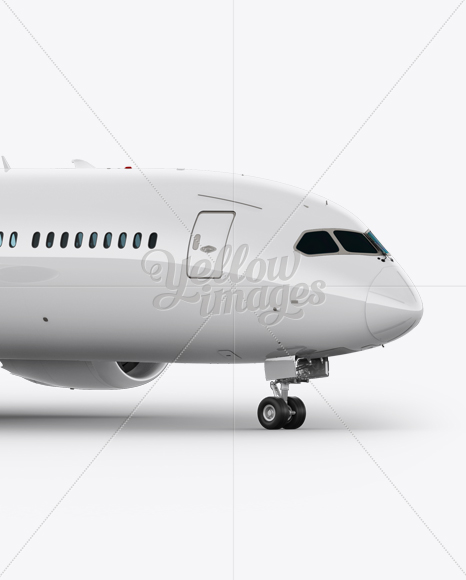 Download Boeing 787 Dreamliner Mockup Front 3 4 View In Vehicle Mockups On Yellow Images Object Mockups PSD Mockup Templates