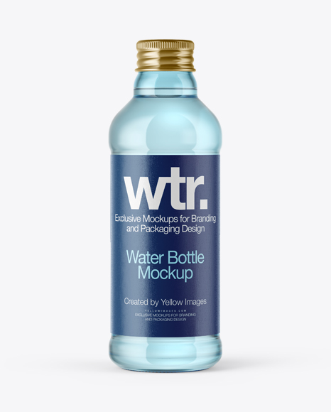 Aqua Blue Glass Bottle w/ Metal Cap Mockup