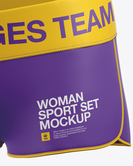 Download Women S Fitness Kit Mockup Halfside View In Apparel Mockups On Yellow Images Object Mockups