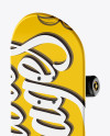 Skateboard Mockup - Halfside View on Yellow Images Object Mockups