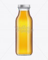 13.7oz Glass Bottle Mockup on Yellow Images Object Mockups