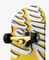 Skateboard Mockup - Back Halfside View on Yellow Images Object Mockups