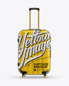 Travel Suitecase Mockup - Front View on Yellow Images Object Mockups