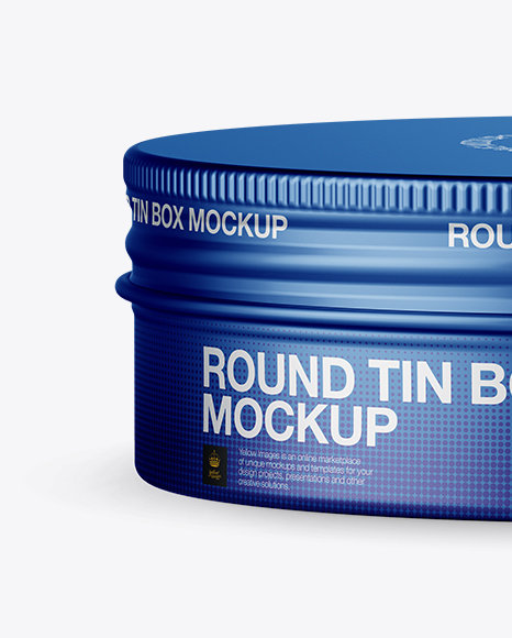 Matte Metal Round Tin Box Mockup   Front View (High Angle Shot) PSD #3