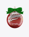 Matte Metallic Christmas Ball Mockup - Front View