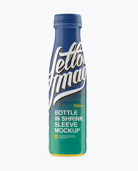 PET Bottle In Shrink Sleeve Mockup   Front View PSD #4