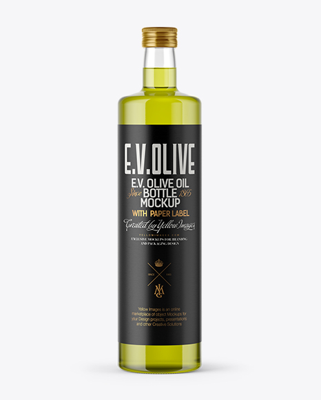 1L Clear Glass Olive Oil Bottle Mockup PSD #2