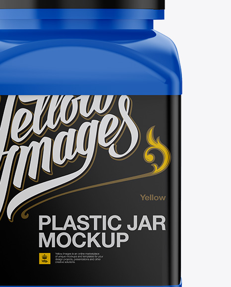 Download Plastic Jar Mockup - Front View in Jar Mockups on Yellow ...