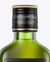 Green Glass Whiskey Bottle Mockup - Front View on Yellow Images Object