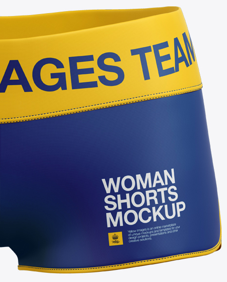 Women S Fitness Shorts Mockup Front View In Apparel Mockups On Yellow Images Object Mockups