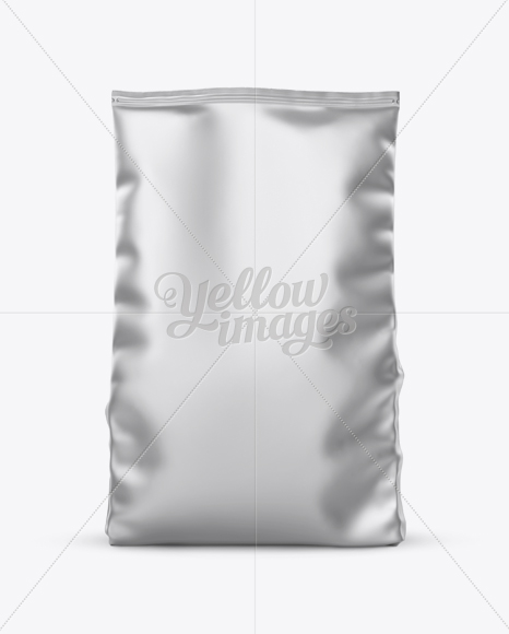 Download Matte Metallic Stand Up Bag Mockup Front View In Bag Sack Mockups On Yellow Images Object Mockups PSD Mockup Templates