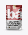 Matte Metallic Stand-up Bag Mockup - Front View - Free Download Images