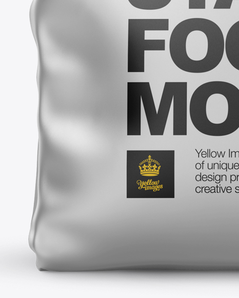 Download Matte Metallic Stand Up Bag Mockup Front View In Bag Sack Mockups On Yellow Images Object Mockups Yellowimages Mockups