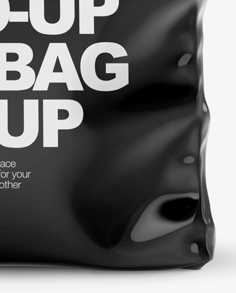 Download Glossy Stand Up Bag Mockup Front View In Bag Sack Mockups On Yellow Images Object Mockups