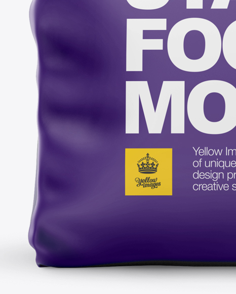 Download Matte Stand Up Bag Mockup Front View In Bag Sack Mockups On Yellow Images Object Mockups PSD Mockup Templates