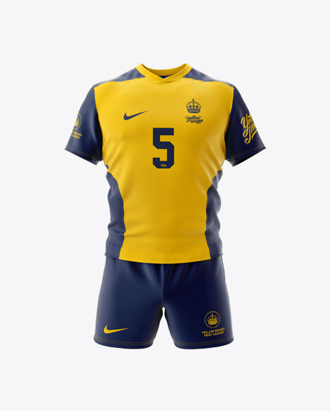 Men S Rugby Kit With V Neck Jersey Mockup Front View In Apparel Mockups On Yellow Images Object Mockups