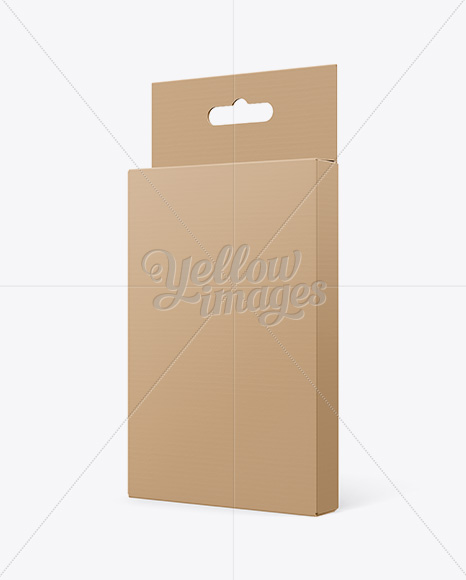 Download Kraft Paper Box Mockup Halfside View In Box Mockups On Yellow Images Object Mockups PSD Mockup Templates