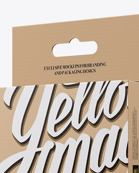 Kraft Paper Box Mockup Halfside View In Box Mockups On Yellow Images Object Mockups