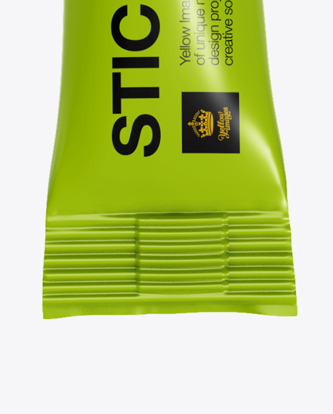 Glossy Stick Sachet Mockup   Front View PSD #2