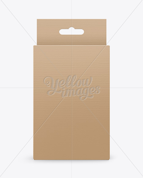 Kraft Paper Box Mockup Front View In Box Mockups On Yellow Images Object Mockups