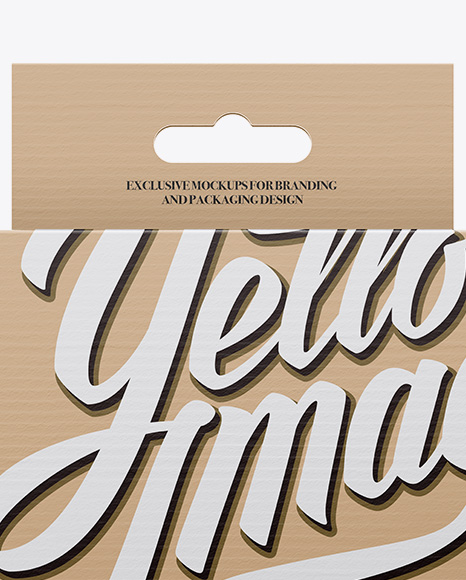 Download Kraft Paper Box Mockup Front View In Box Mockups On Yellow Images Object Mockups PSD Mockup Templates