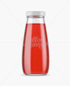Download 330ml Clear Glass Bottle with Cranberry Drink Mockup in Bottle Mockups on Yellow Images Object ...