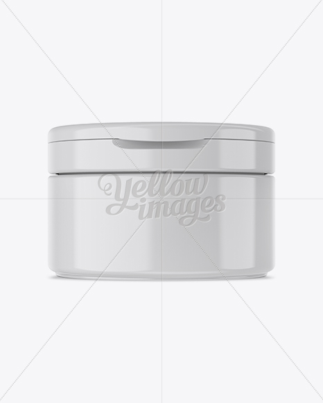 Download Glossy Cosmetic Jar With Flip Top Cap Mockup Front View In Jar Mockups On Yellow Images Object Mockups Yellowimages Mockups