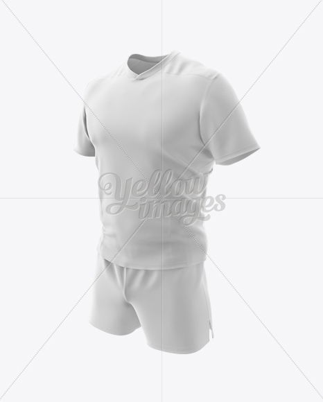 Men S Rugby Kit With V Neck Jersey Mockup Back View In Apparel Mockups On Yellow Images Object Mockups