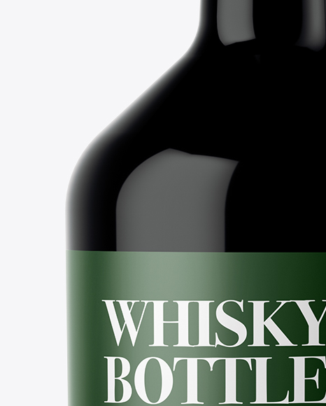 Dark Glass Whiskey Bottle Mockup - Free Download Images High Quality