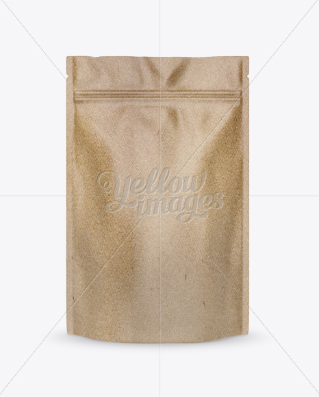 Download Kraft Paper Stand Up Pouch Mockup Front View In Pouch Mockups On Yellow Images Object Mockups PSD Mockup Templates