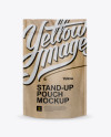 Download Kraft Paper Stand-up Pouch Mockup - Front View in Pouch Mockups on Yellow Images Object Mockups