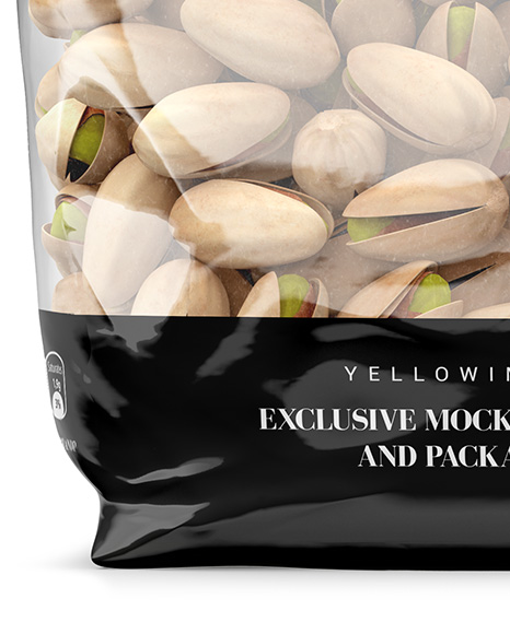 Clear Bag With Pistachio Nuts Mockup - Front View in Bag ...