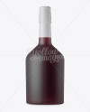 Frosted Glass Bottle with Red Liqueur Mockup on Yellow Images Object